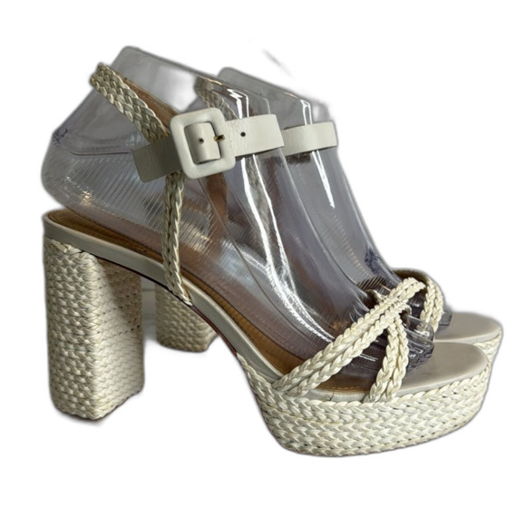 Raye ladies white rope platform heels with straps size 7.5 - Picture 4 of 12